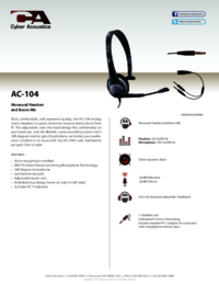 Zobrazit dokument Cyber Acoustics AC-104 Datový list